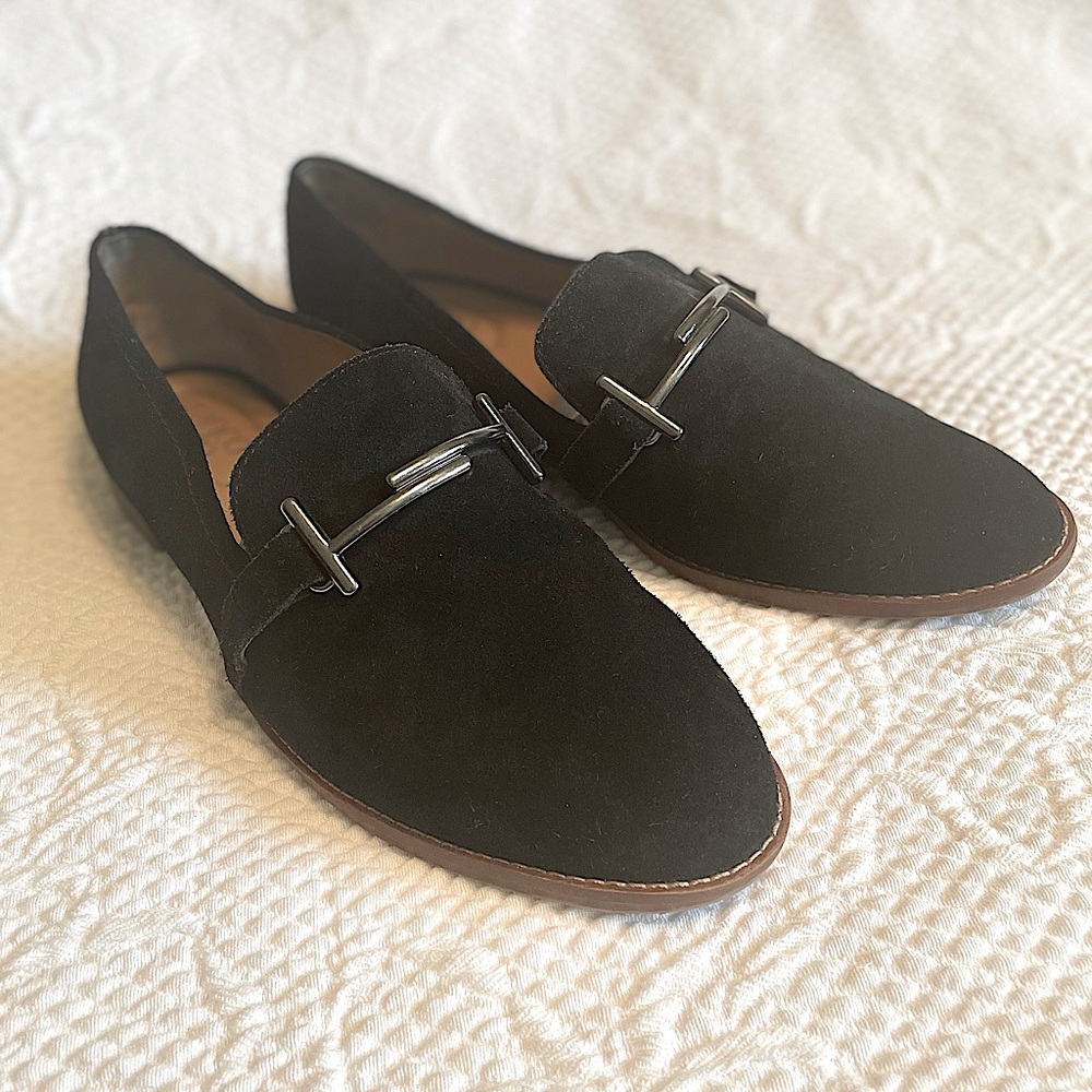 Franco Sarto Harlow Black Suede Loafers
